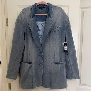AFRM Light Blue Denim Blazer